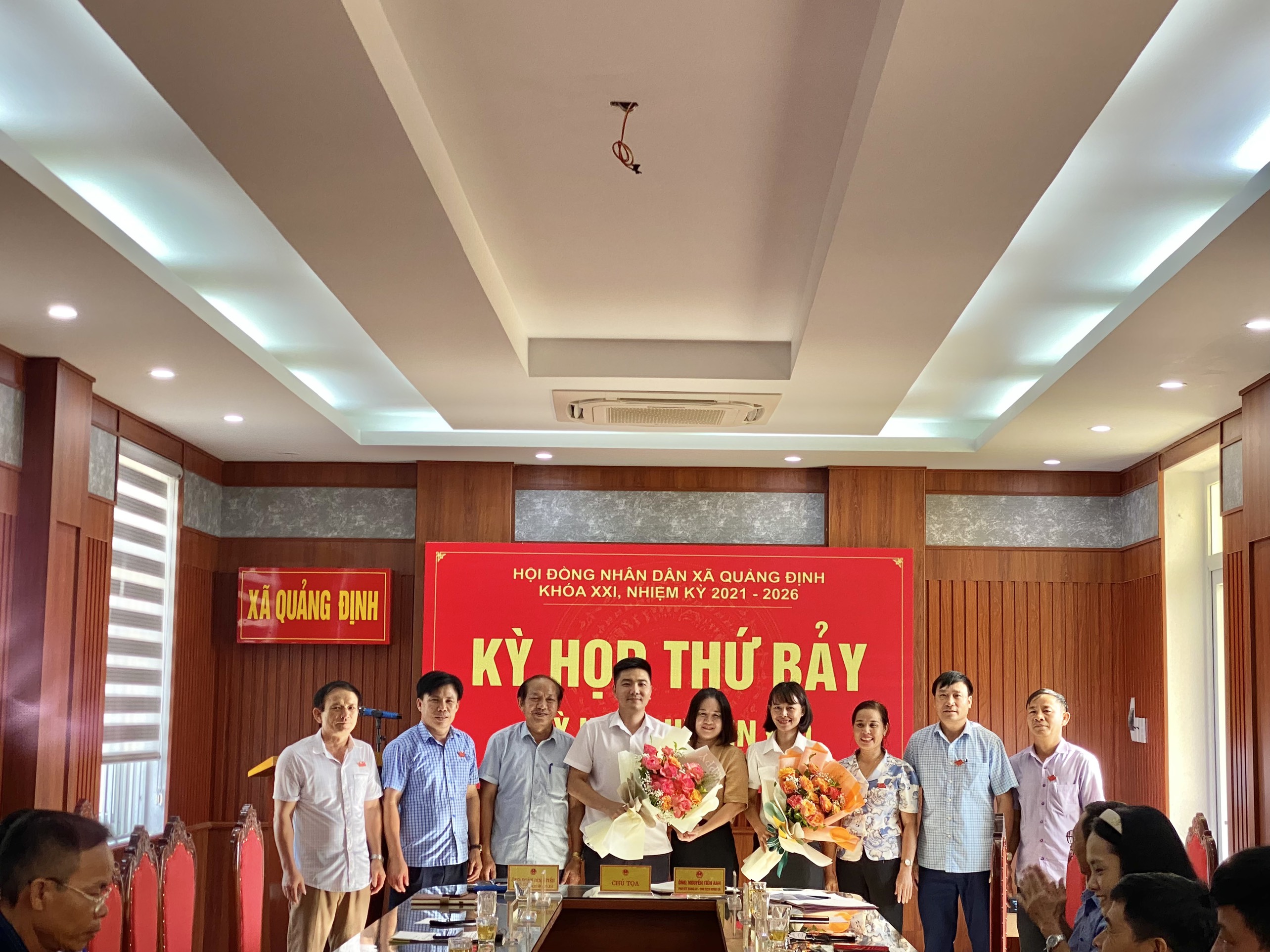 HĐND xã Quảng Định khóa XXI  tổ chức kỳ họp thứ 7 - kỳ họp chuyên đề, bầu các chức danh chủ chốt của HĐND xã, nhiệm kỳ 2021 – 2026