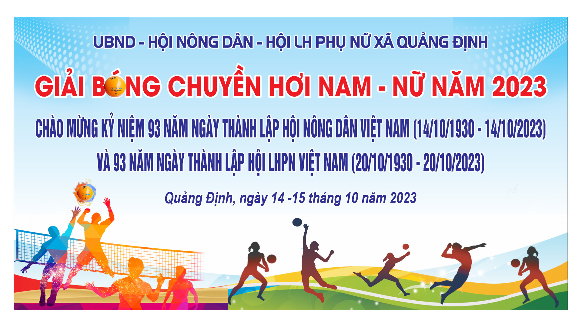 Giải bóng chuyền hơi nam - nữ xã Quảng Định năm 2023